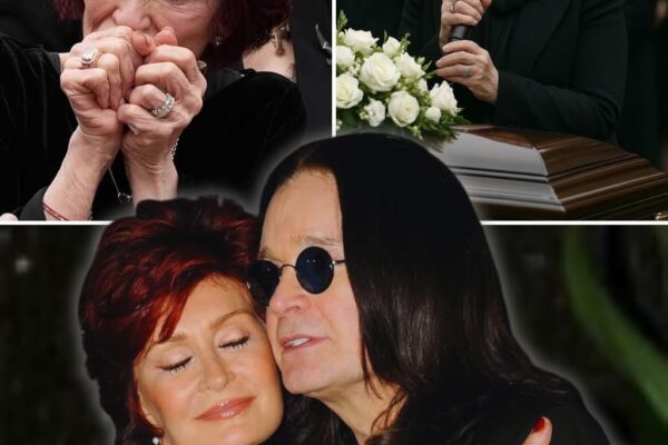 At Ozzy Osbourne’s funeral, there were no flashing lights, no fanfare—just a chapel heavy with grief and love. Sharon Osbourne walked slowly down the aisle, dressed in simple black, her steps measured, her face unreadable.