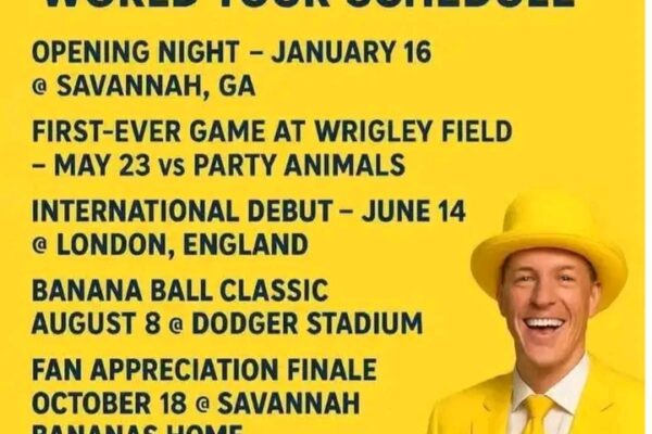breaking bananabreaking: the savannah bananas release full 2026 world tour schedule, bringing fun, energy, and unforgettable banana ball action to fans across the globe for a historic, once-in-a-lifetime experience
