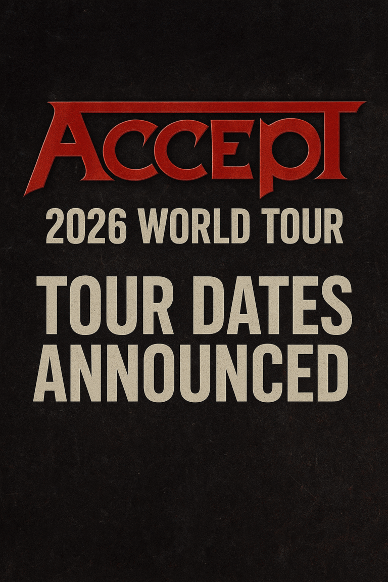Legendary German heavy metal band Accept has officially announced their long-awaited 2026 world tour, sending shockwaves of excitement through the global metal community.