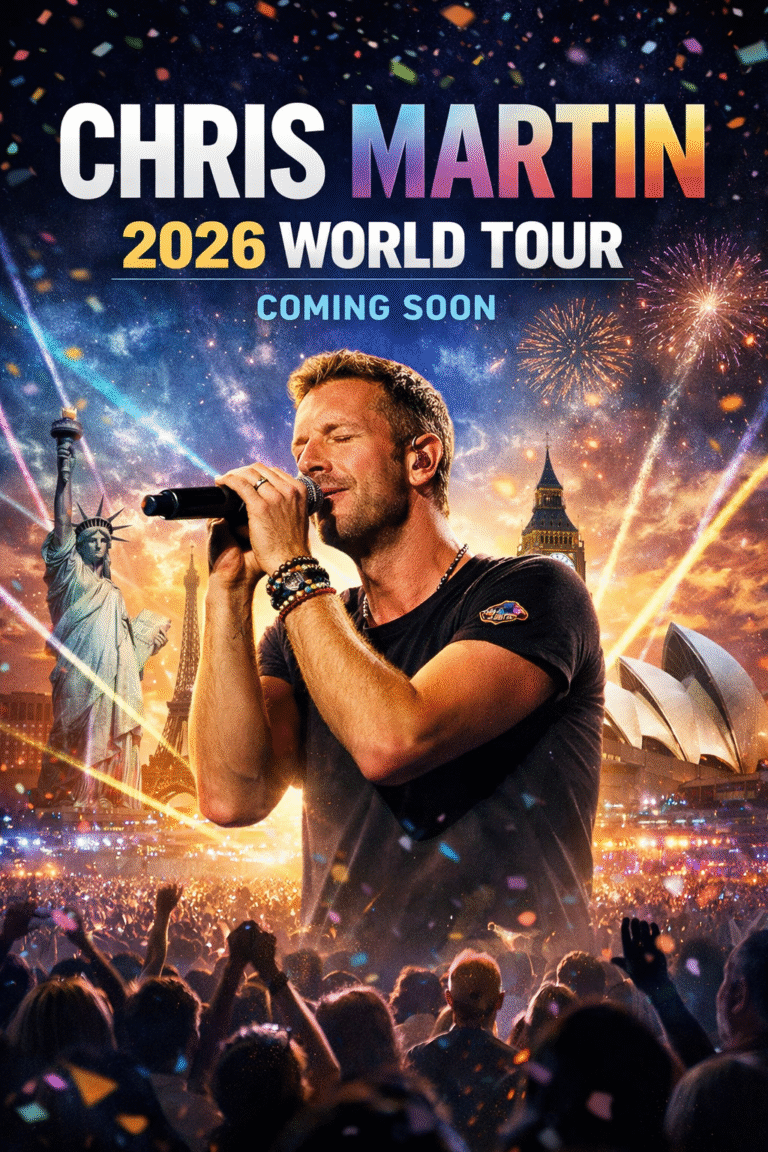 Chris Martin — the unmistakable voice and creative force behind Coldplay — is widely reported to be continuing his global touring momentum into 2026, with a major Chris Martin-led world tour expected to be officially announced in the coming months.