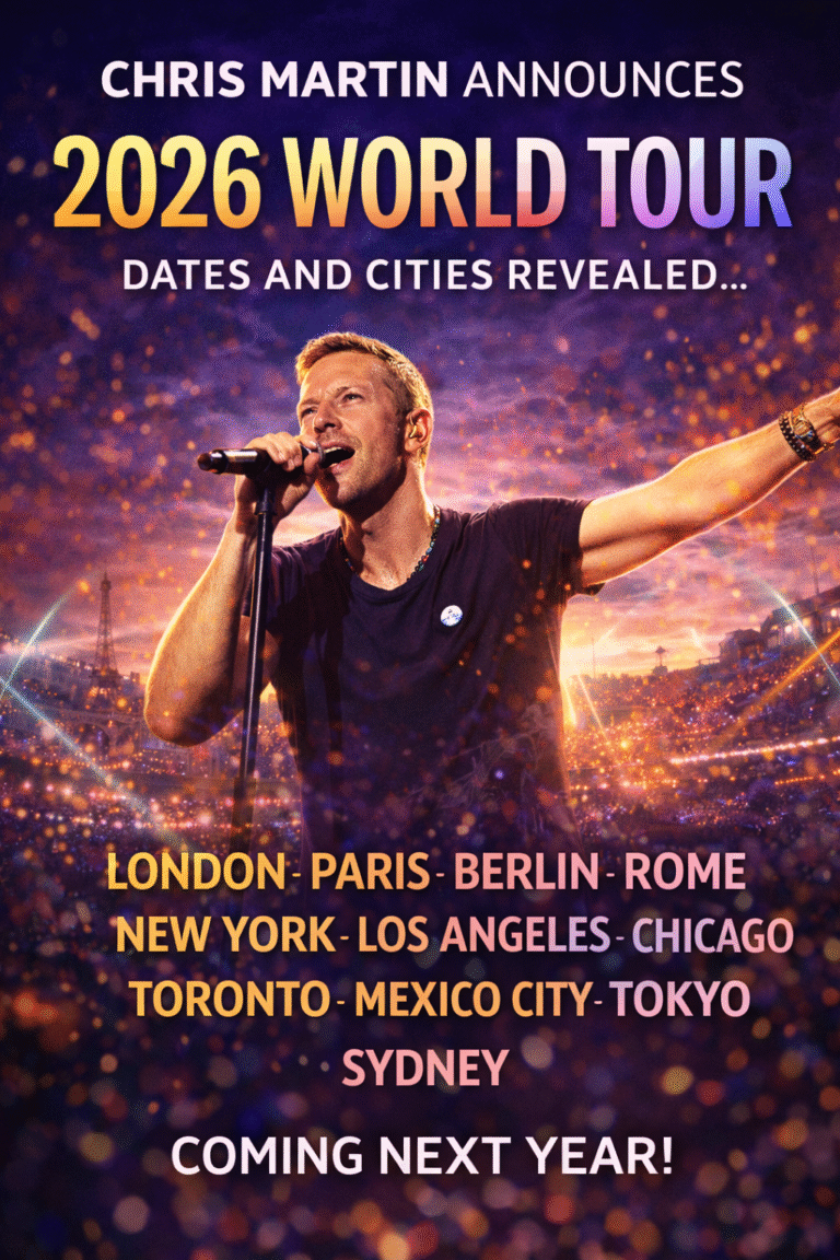 Chris martin Announces 2026 World Tour — Dates and Cities Revealed…