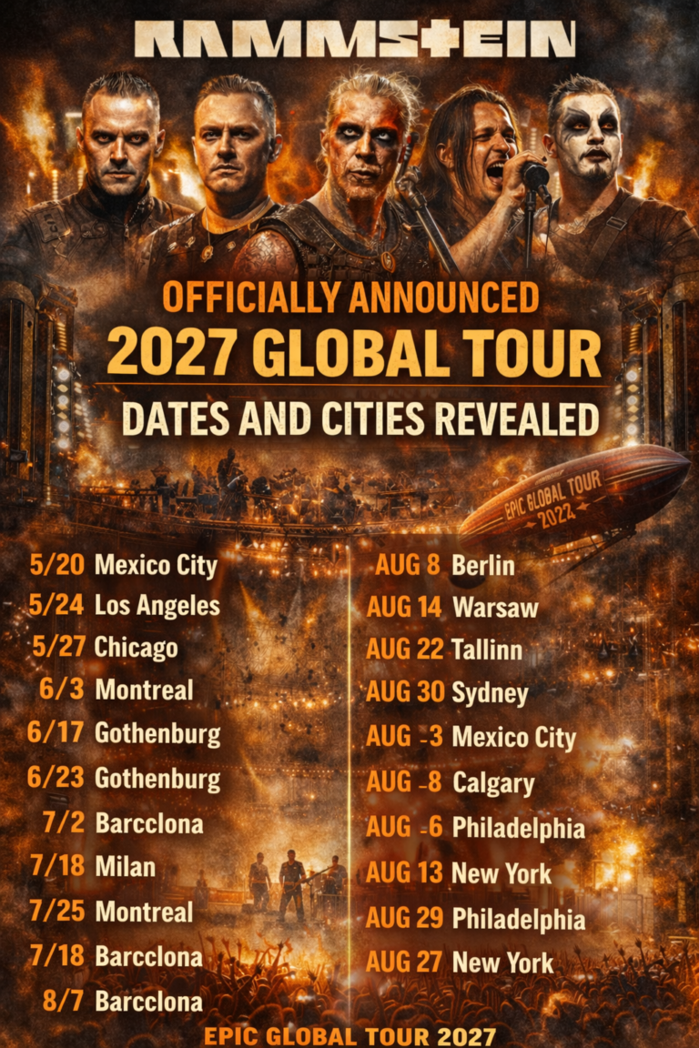 Rammstein officially Announced 2027 Global Tour dates and cities revealed..