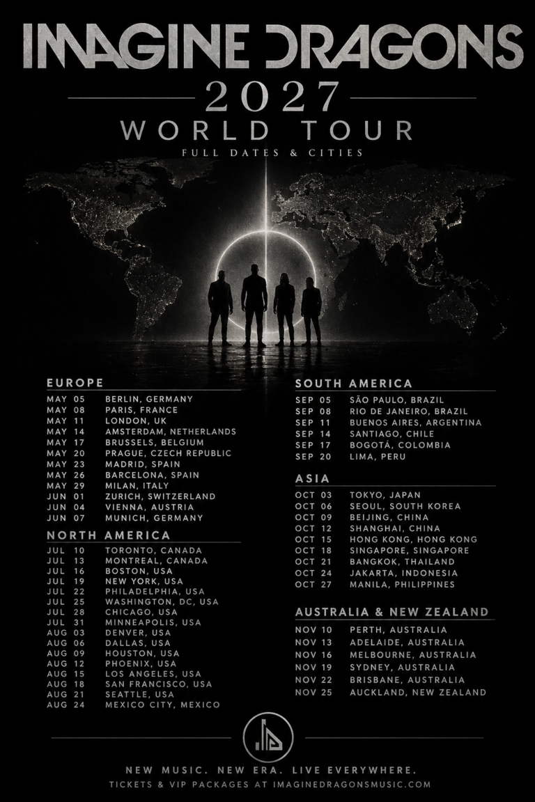 The wait is finally over: Imagine Dragon Announce Explosive 2027 World Tour Full Dates and Cities Revealed….